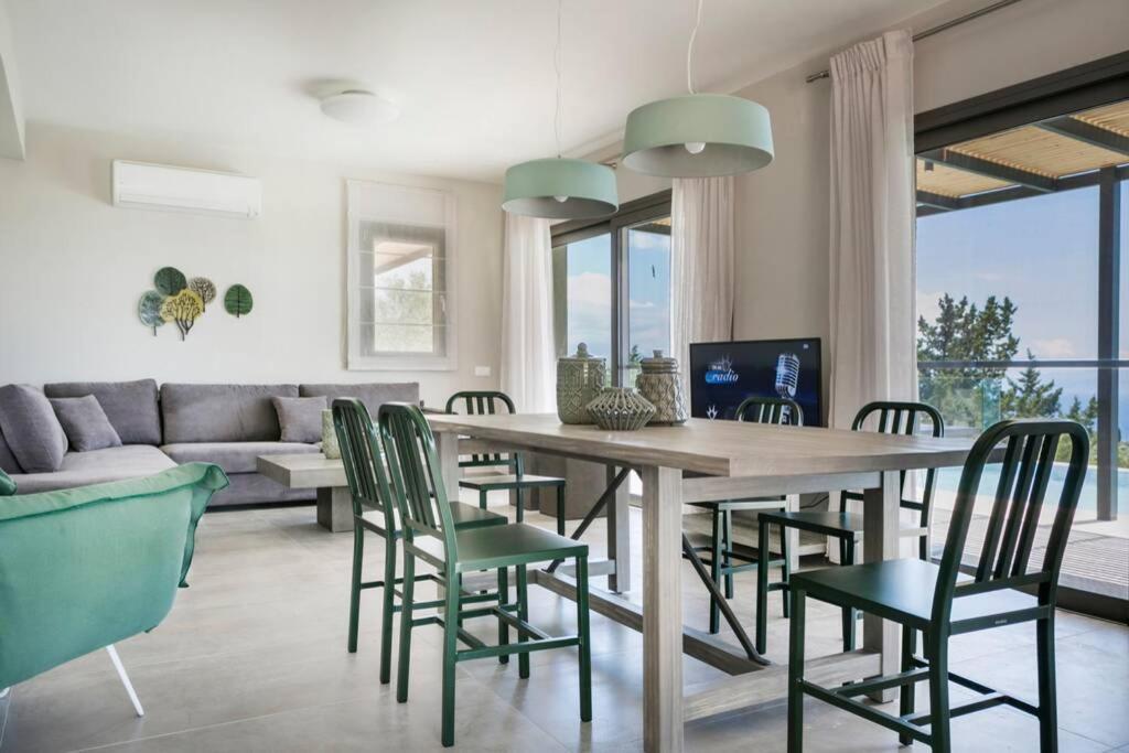 Color Villas-New Villa Green At Trapezaki With Private Pool Mousata Exteriér fotografie